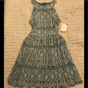 Teal lace dress